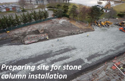 Preparing site for stone column insulation