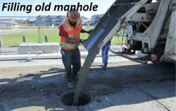Filling old manhole