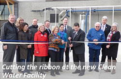 Cutting the ribbon at the new Clean Water Facility
