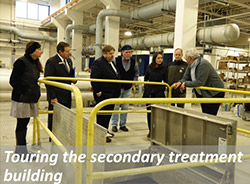 Touring the secondary treatment building