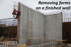 Removing forms on a finished wall