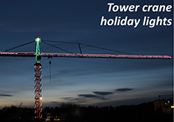 Tower crane holiday lights