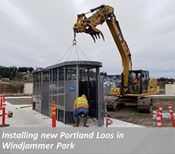 Installing new Portland Loos in Windjammer Park