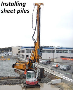 Installing sheet piles