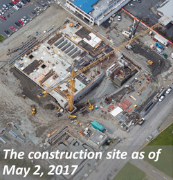 The construction site as of May 2, 2017