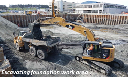 Excavating foundation work area