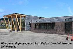 Fiberglass reinforced panels installed on the administration building(#11)