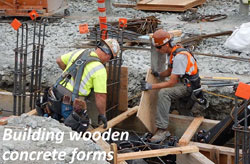 Building wooden concrete forms