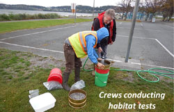 Crews conducting habitat tests